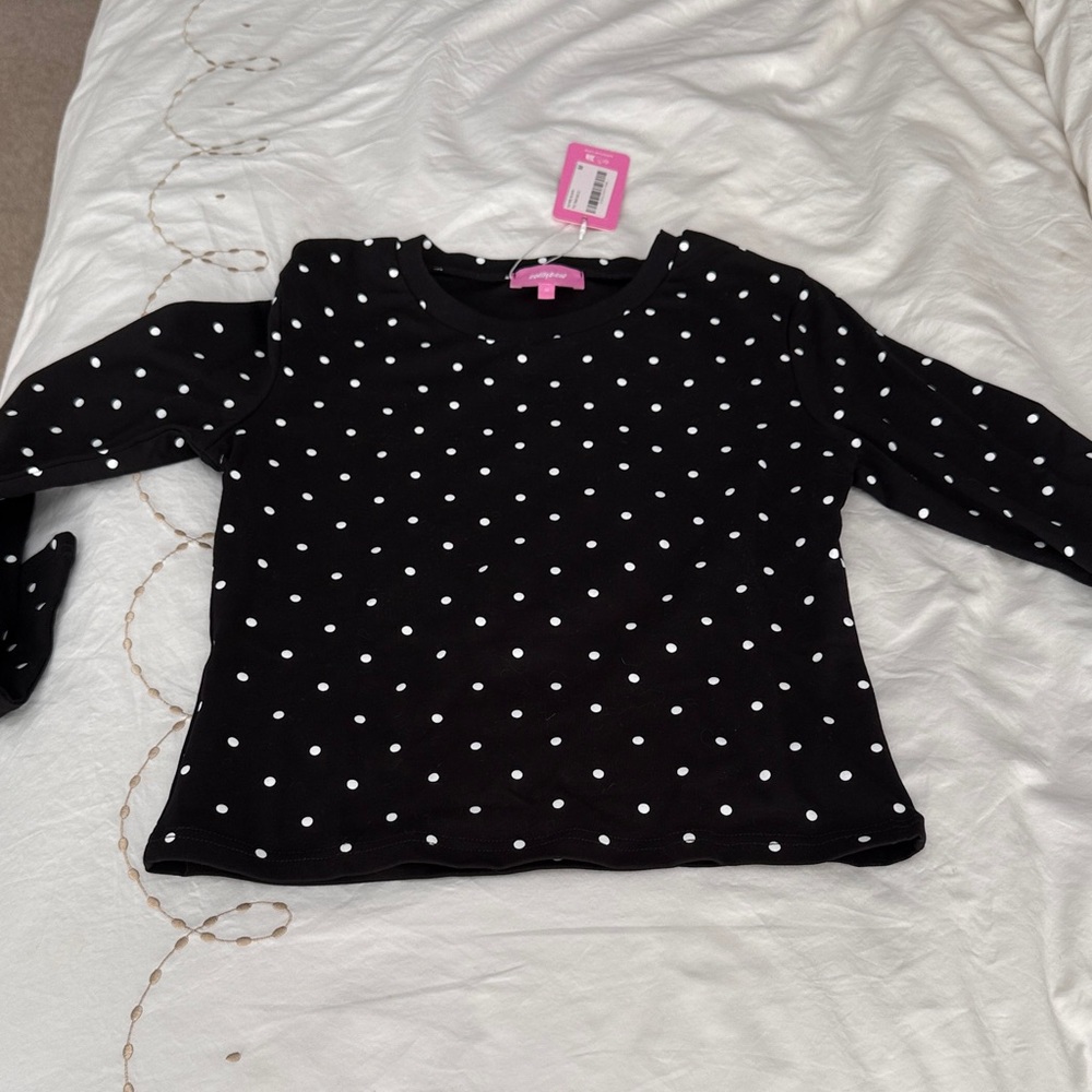 EDIKTED Polka Dot Long Sleeve Shirt